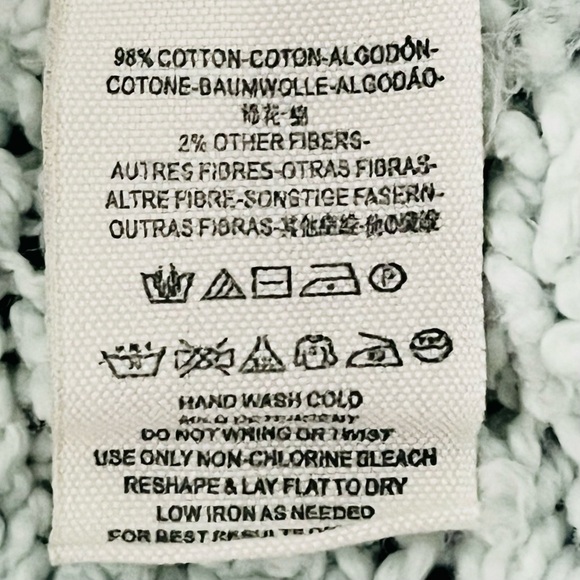 Free People Seafoam Mint Nubby Knit Songbird V-Neck Pullover Sweater Size Small - Picture 10 of 12